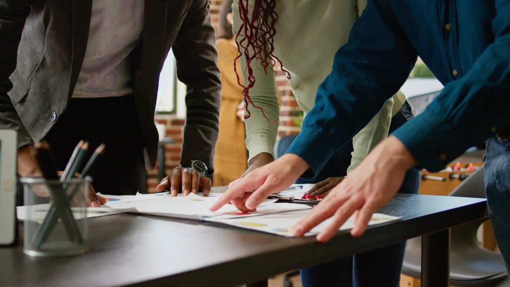 retail fit-out designers completing a design